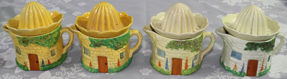 Bright yellow Carlton Ware cottage juicer