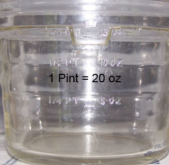 Crown Crystal (Australia) measuring jug clear glass juicer measurements