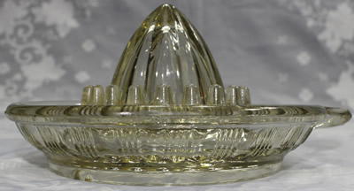 The end view of a Crown Crystal Glass Type 5 flint glass juicer