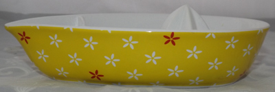 Davis & Waddell yellow and white Hello Sunshine juicer side view