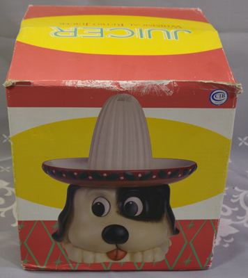 The box for a a large dog Whimsical Retro Juicer