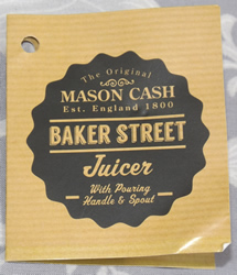 Baker Street grey and cream juicer label