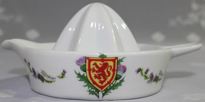 Side view of Kintail Crafts Scotland coat of arms juicer