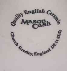 Older base stamp on blue & white Mason Cash juicer