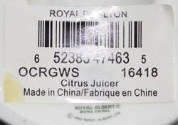 Royal Albert Country Rose juicer sticker