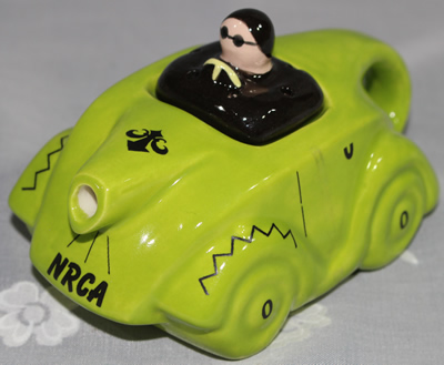 Alternate angle of green NRCA 2009 car ceramic juicer showing the driver