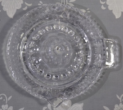 Nova hobnail clear glass lemon juicer top view