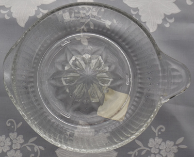 Anchor Hocking ribbed glass juicer top view