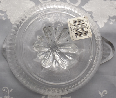 Anchor Hocking ribbed glass juicer bottom view