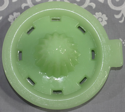 Reamer for a modern reproduction 2 piece jadite glass juicer
