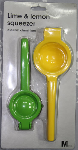 Packaged Target green lime and yellow lemon squeezers