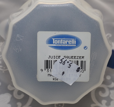 Base of a large Tonarelli blue and translucent plastic juicer
