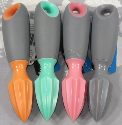4 colours Grey 'Coles' Soft grip handle "Citrus Juicer"
