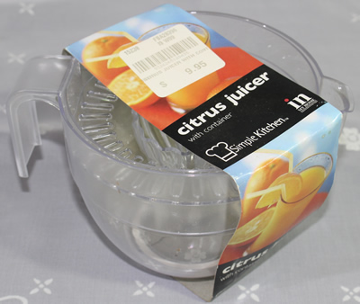 Packaged Simple Kitchen 2 piece clear plastic juicer