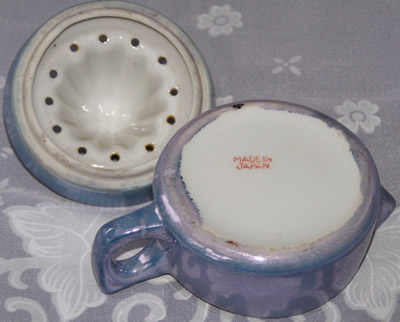 Below Blue lustre Japanese juicer