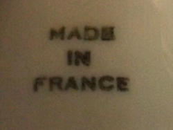Basemark on a small French white ceramic juicer