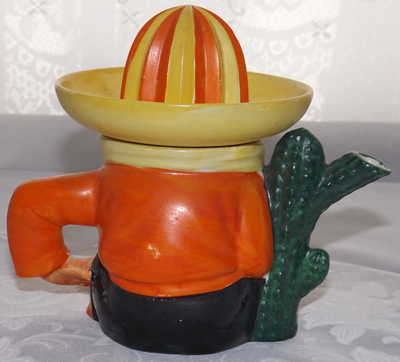 Back of Mexican man ceramic juicer