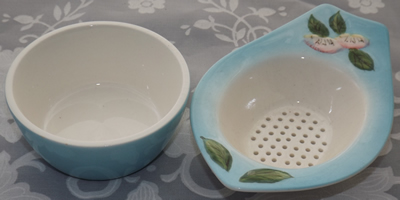 Blue Japanese strainer parts