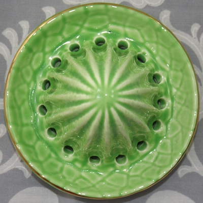 Green with pink and blue flowers Crown Devon reamer