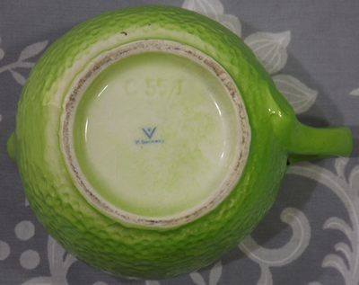 Goebel green and mauve juicer base marks