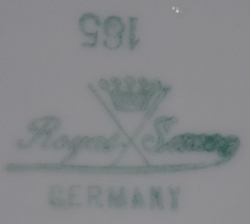 Royal Saxon juicer with floral bouquet decoration base mark