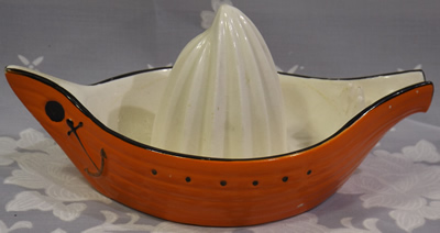 Orange Beswick boat juicer right side view