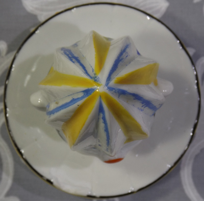 Blue and white with yellow and red clown reamer