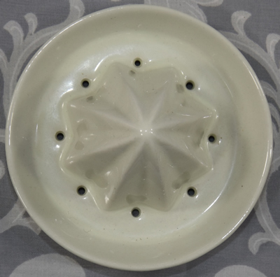 Rosie's Pantry floral pattern on white reamer