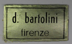 Label on d. bartolini ceramic juicer