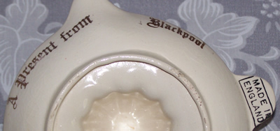 A present from Blackpool on the base of an English souvenir juicer