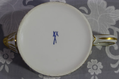 Meissen basemark on a French 2 piece juicer 
