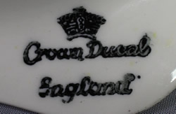 The basemark on a Crown Ducal Poppy pattern juicer