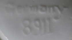 The basemark on a 'Germany' 3¼" yellow peel texture juicer