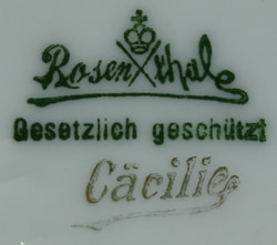 The basemark on a Rosenthal cäcilie pattern juicer