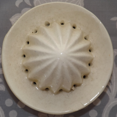 Orange & white 2 piece ceramic juicer