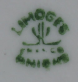 The 'Limoges Unique' mark on a Limoges skater, parachute and aeroplane 2 piece juicer