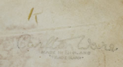 The basemark on a yellow Carlton Ware undecorated cottage juicer