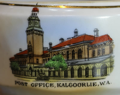 The building on an IBC Post Office Kalgoolie WA souvenor white juicer