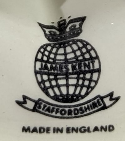 James Kent Staffordshire pottery mark on a jug like juicer