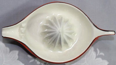 Top view of a Beswick red boat juicer