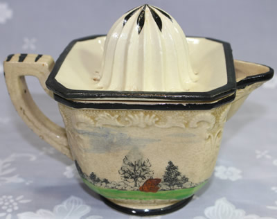 Back scenery with a tree on a 2 piece ceramic juicer