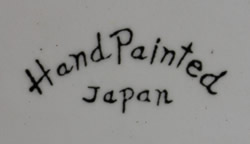 Hand Painted Japan Base mark for grapes on white & green ceramic juicer