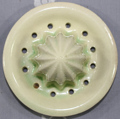 The reamer for a green leaves on beige Japanese 2 piece juicer