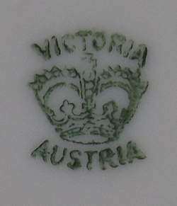 Victoria Austria blue on white ceramic 2 piece basemark