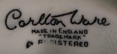 Carlton Ware basemark (backstamp) Eg. 3 including REGISTERED