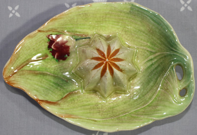 Cherry red flower on green leaves juicer