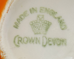 The basemark on another orange 'peel' Crown Devon juicer