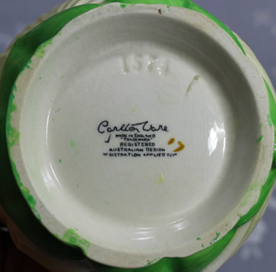 The base of a Carlton Ware Yellow Buttercup 2 piece juice