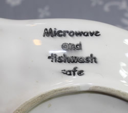Safety notes on a white citrus with leaves saucer shape juicer
