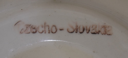 White Czechoslovakia saucer ceramic juicer back stamp